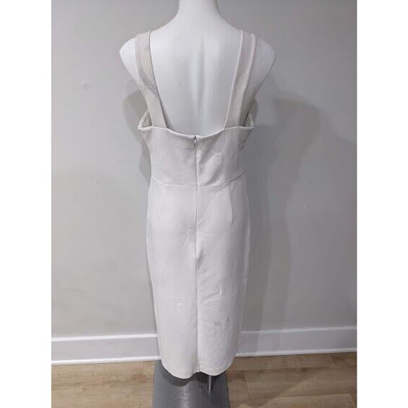 Finders Keepers Sz 10 Luna Sheath Dress White Crepe Side Slit V Neck Sleeveless - Picture 6 of 9
